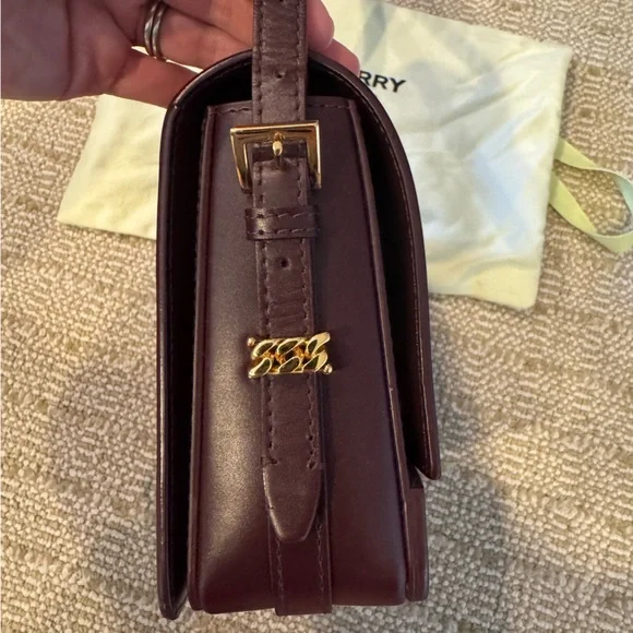 Burberry Small Leather Dark Purple Grace Bag - Picture 7 of 8